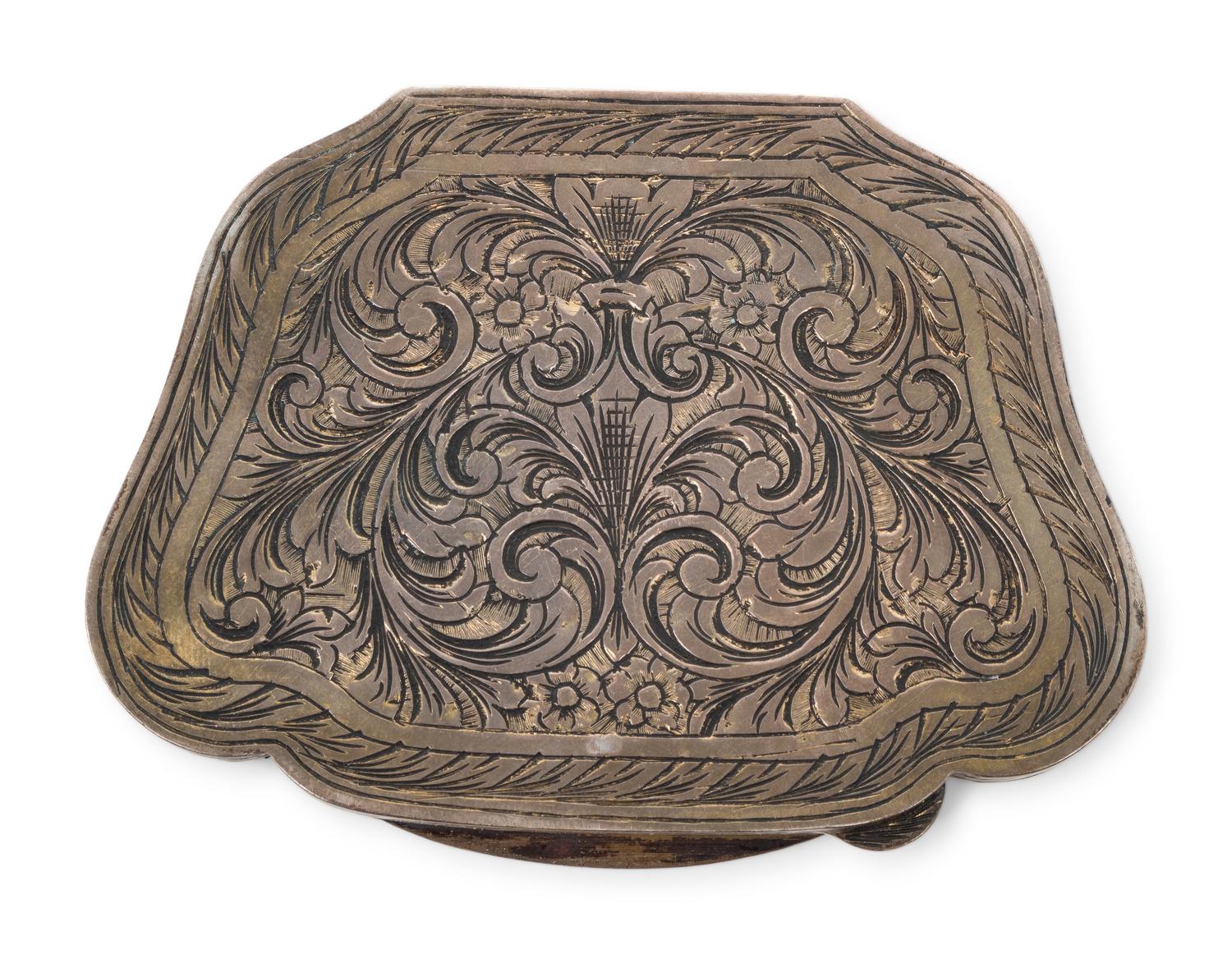 A German Silver and Enamel Compact