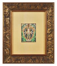 A Small Mongolian Thangka, Burhany Zurag , depicting Ekadasamuka Avalokitesvara