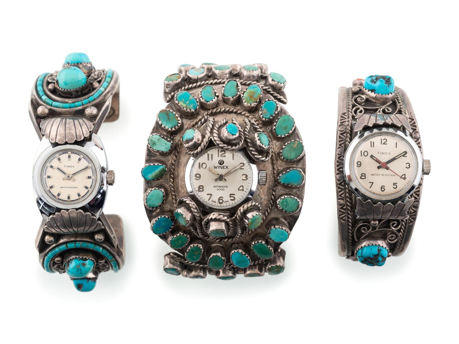 Navajo Silver and Turquoise Watch Bands