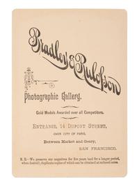 [WESTERN AMERICANA - CALIFORNIA]. BRADLEY & RULOFSON, photographers. Cabinet card of John A. Sutter. Sacramento, CA, 1884.