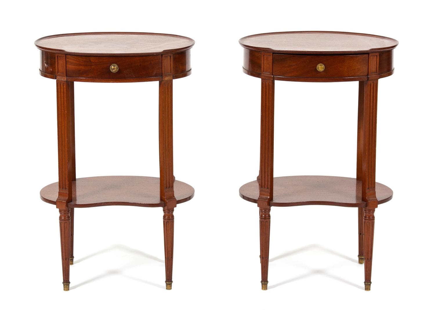 A Pair of Louis XVI Style Side Tables Height 32 inches. — 20TH CENTURY