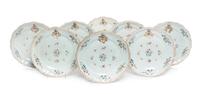 A Set of Eight Chinese Export Porcelain Armorial Plates Diameter 10 5/8 inches. — 18TH/19TH CENTURY