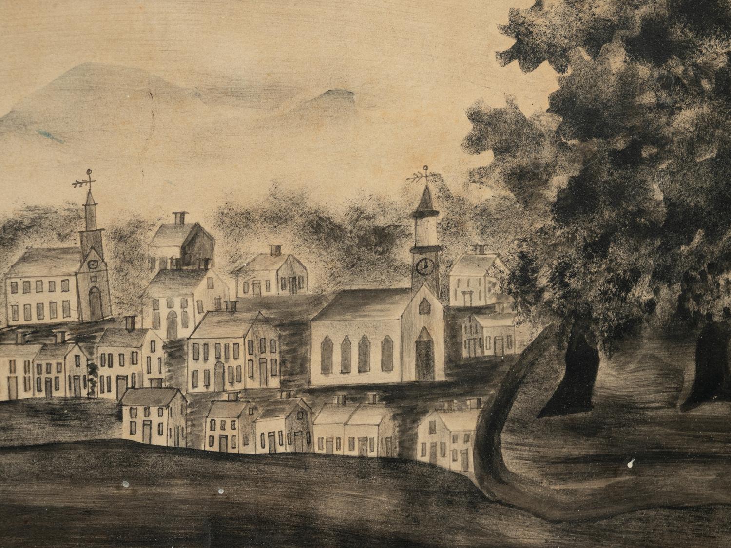 An American School Mourning Picture for Nathaniel S. Fogg (d. 1830)