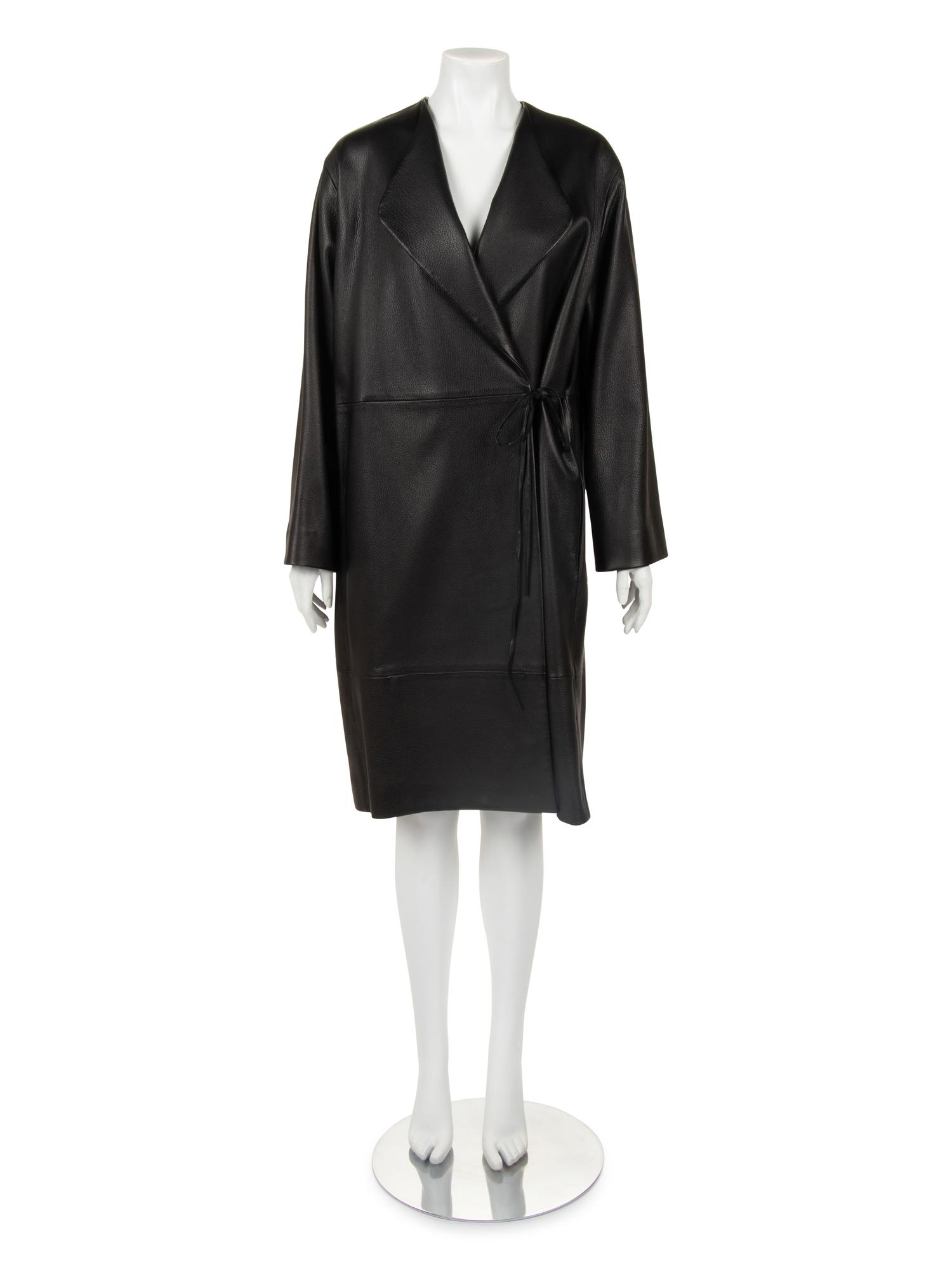 The Row Deerskin Leather Wrap Coat