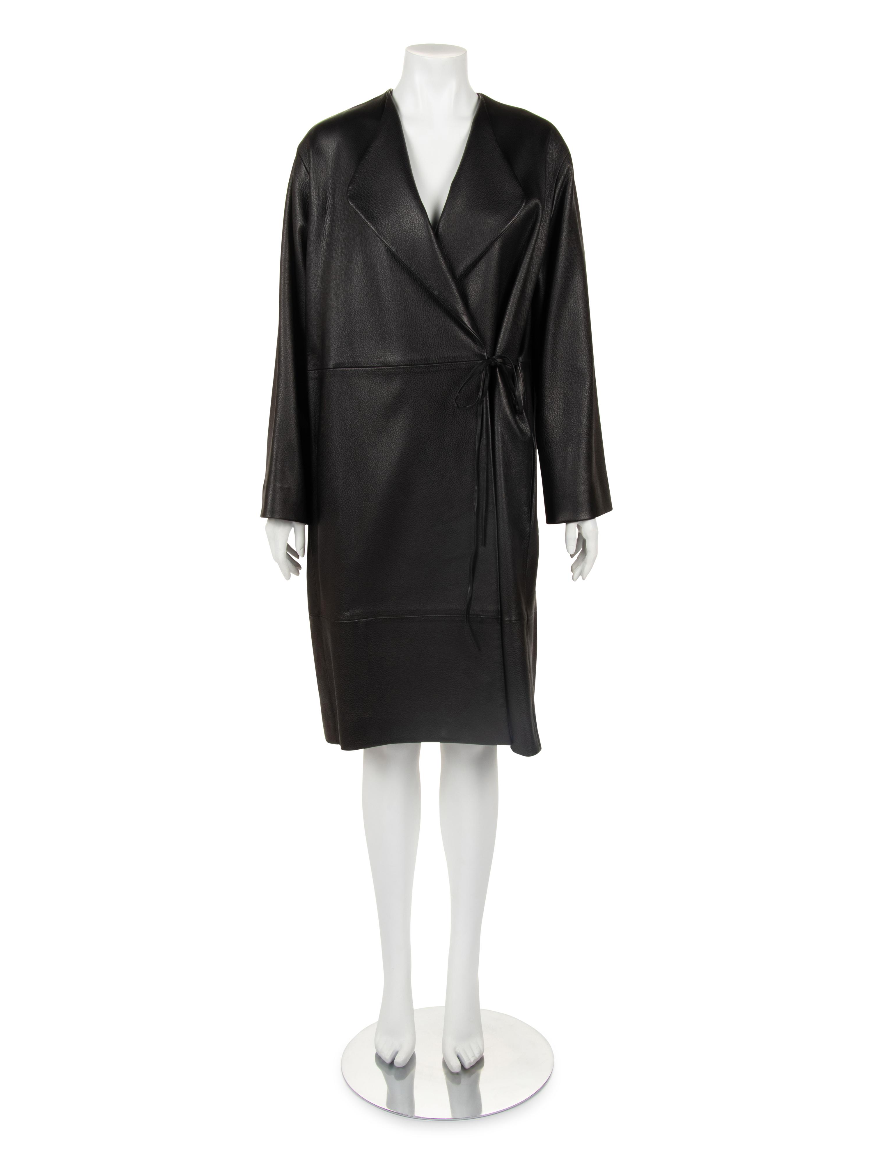 The Row Deerskin Leather Wrap Coat