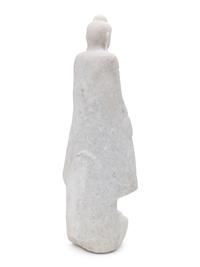 A Large White Marble Figure of Buddha