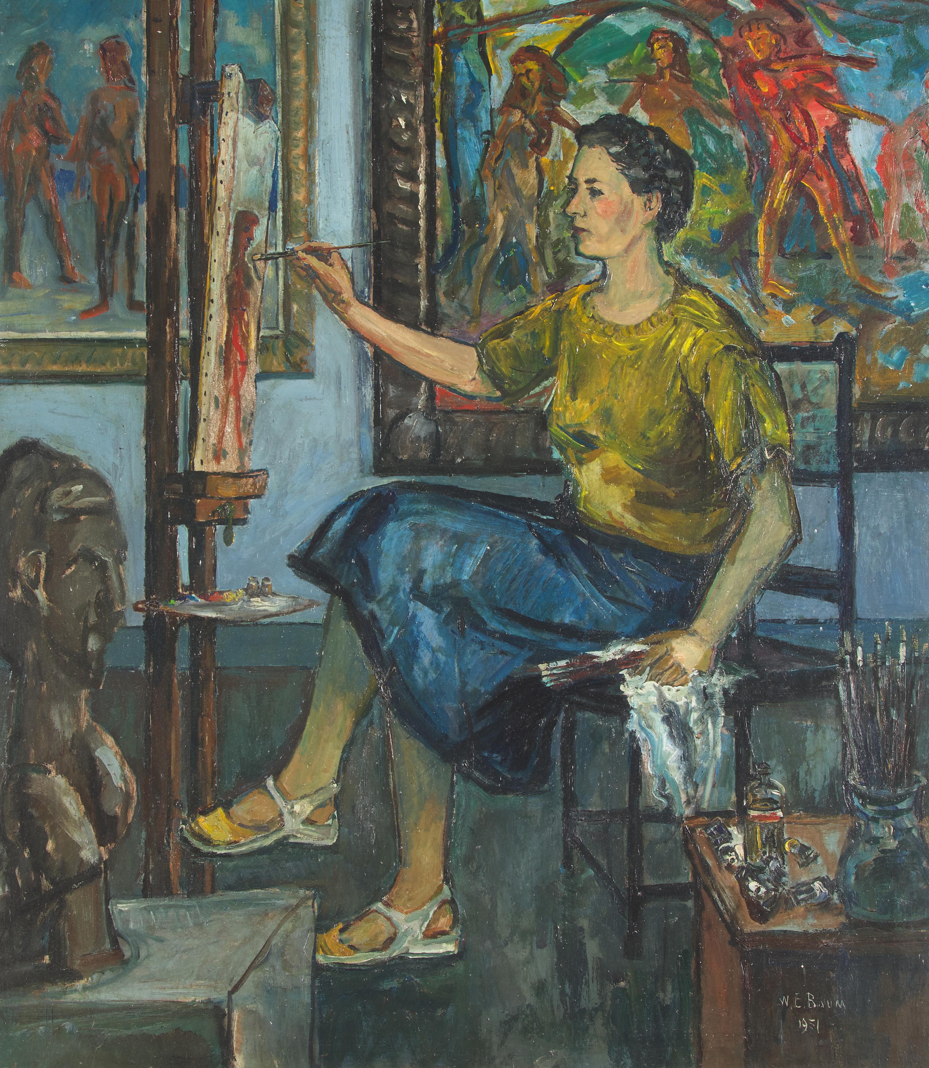 Walter Emerson Baum (American, 1884–1956) — Flora in the Studio, 1951