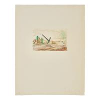 Claes Oldenburg (American, 1929-2022) — A pair of prints (The Spitzhacke, 1982, Superimposed on a Drawing of the Site by Emil Ludwig Grimm, 1822, 1982; Notebook Torn in Half , 1997)