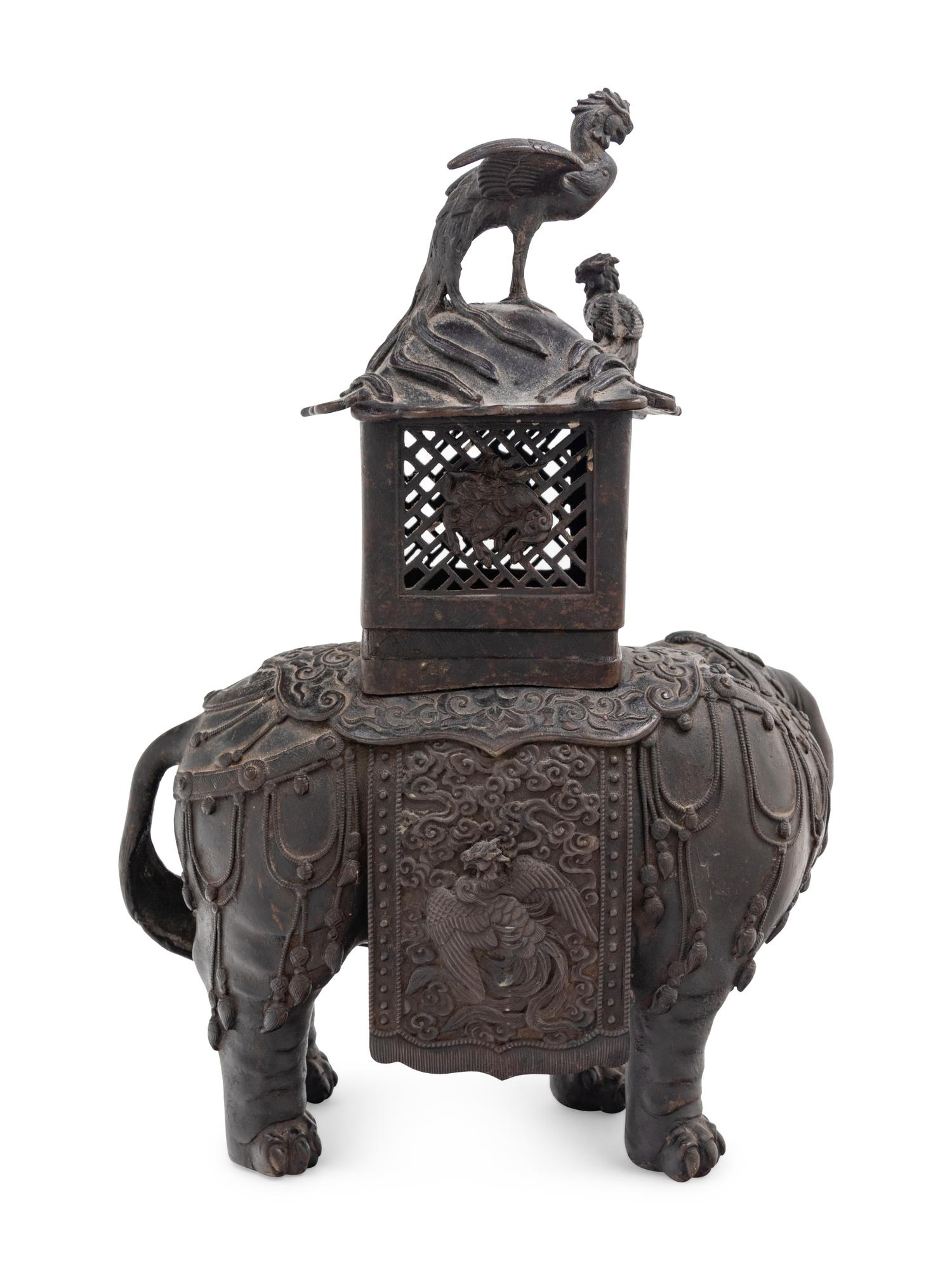 A Bronze Elephant-Form Incense Burner