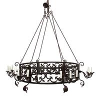 A Gothic Revival Ironwork Eighteen-Light Chandelier Height 7 feet 4 inches (without chain) x diameter 7 feet 3 inches. — 19TH CENTURY