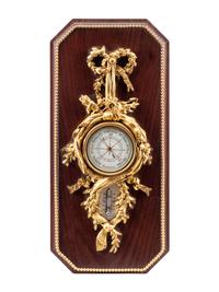 A French Gilt Bronze and Walnut Barometer