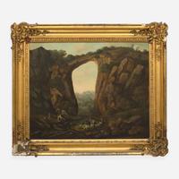 American School 19th century View of Natural Bridge with Visitors, Rockbridge, Virginia