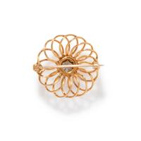 YELLOW GOLD AND DIAMOND BROOCH