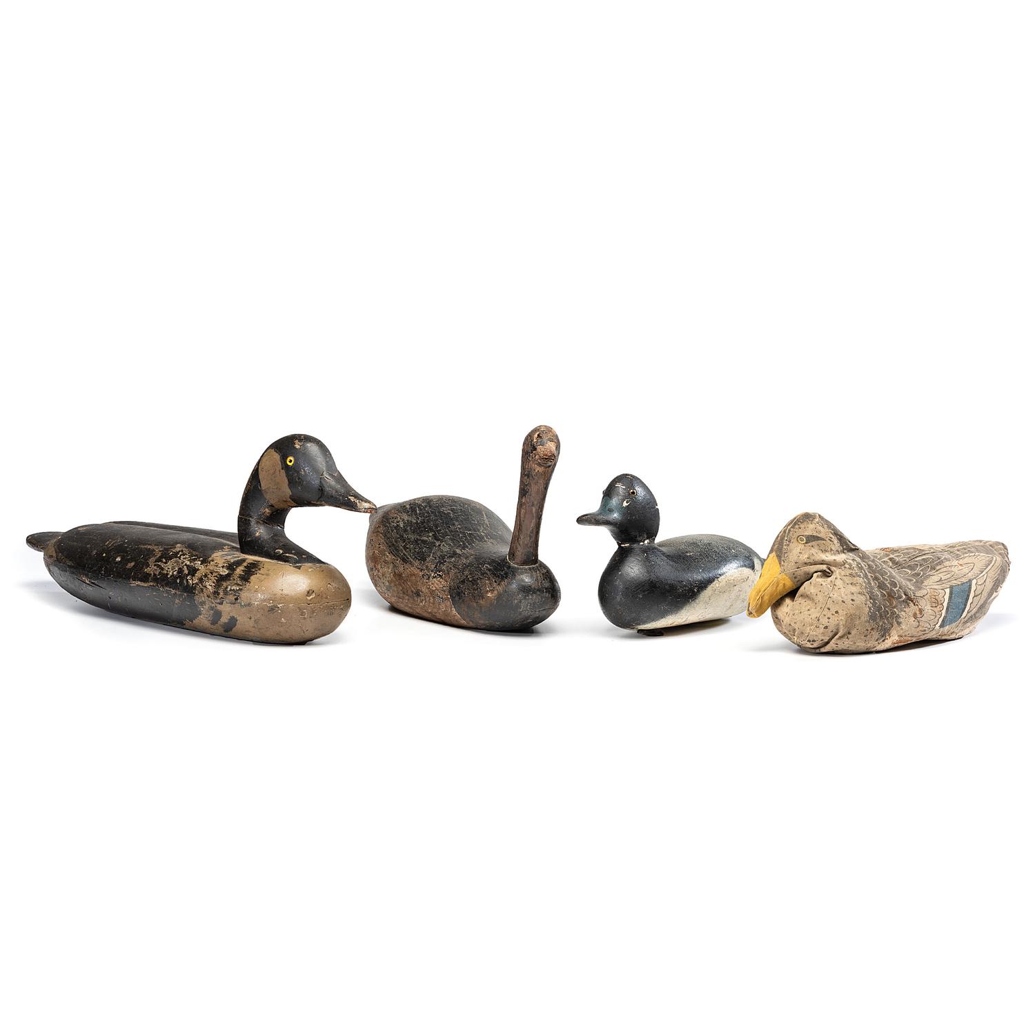 Nine Painted Duck Decoys