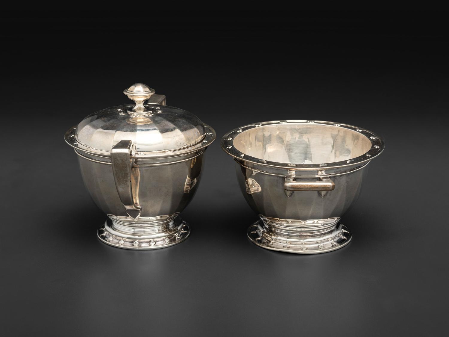 An American Silver Seven Piece Tea and Coffee Service with Matching Tray