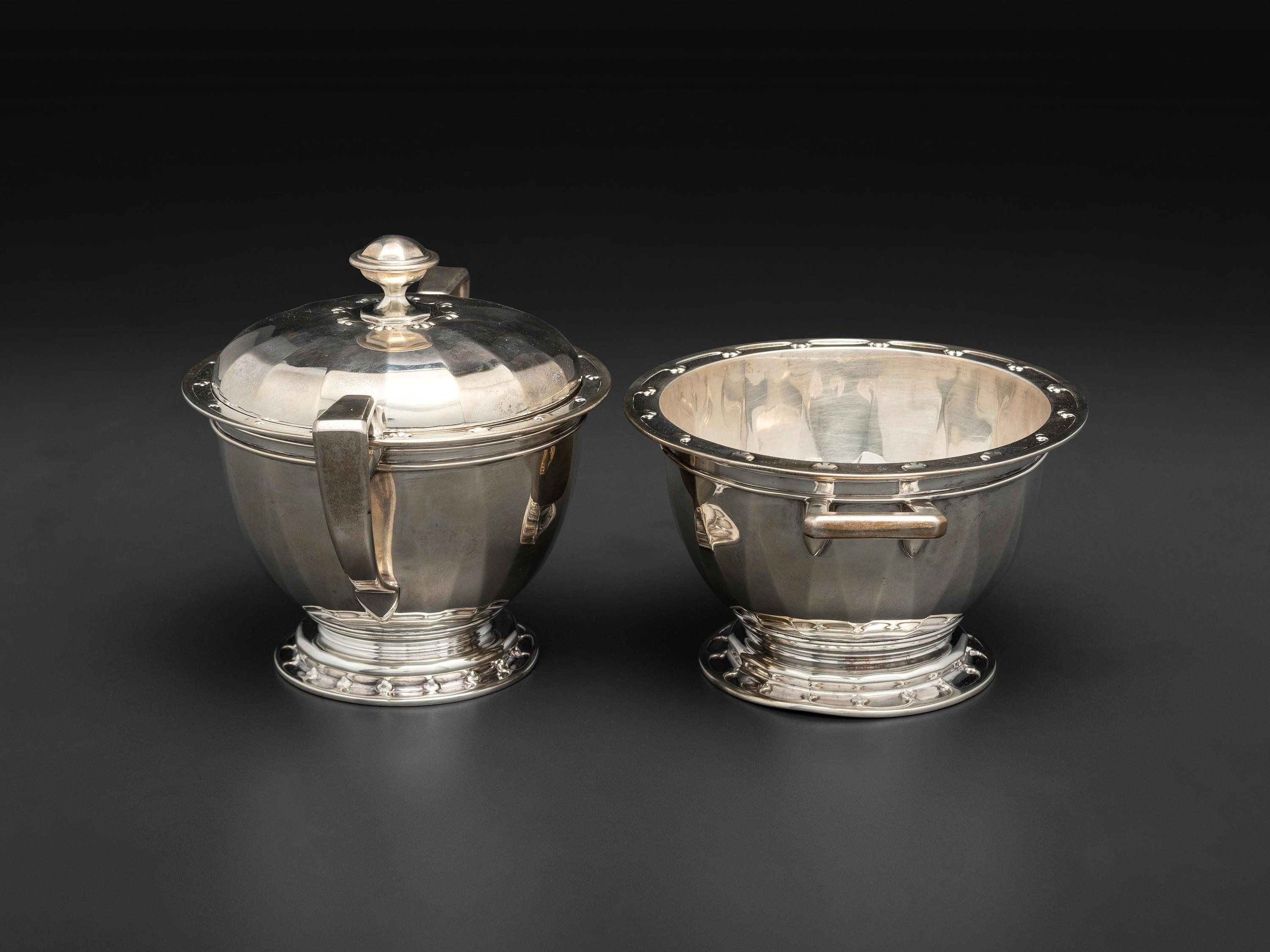 An American Silver Seven Piece Tea and Coffee Service with Matching Tray