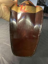 A pair of Japanese lacquered stirrups and a Negoro-style red-lacquered stand 日本漆器马扎及马镫一对 Edo to Meiji period ?????