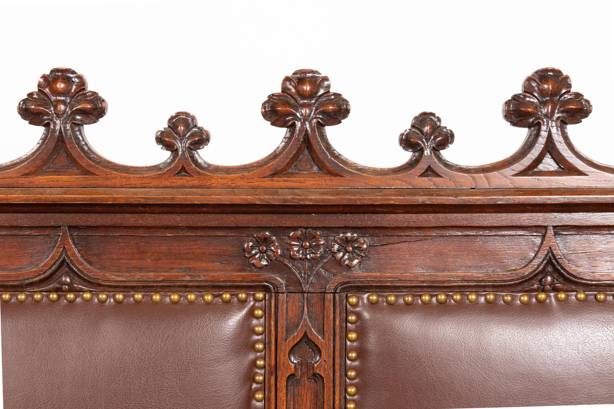 A Gothic Revival Oak Settee