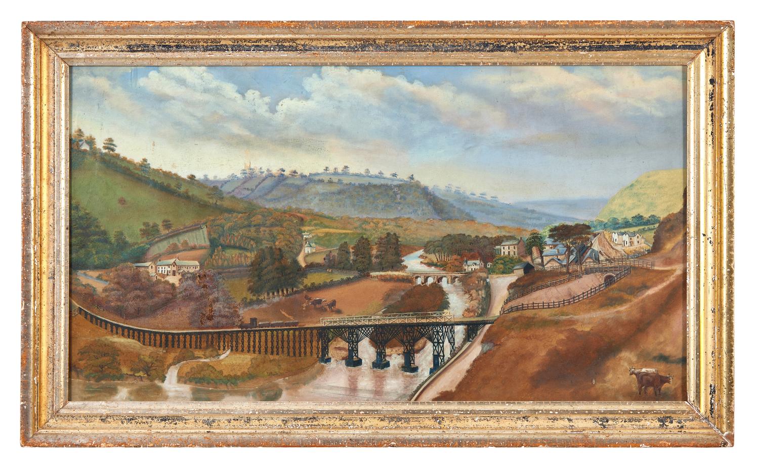 American School 19th Century, Rural Landscape with Railroad