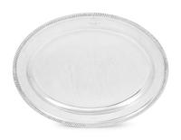 A George III Silver Meat Platter with Engraved Crest and Motto