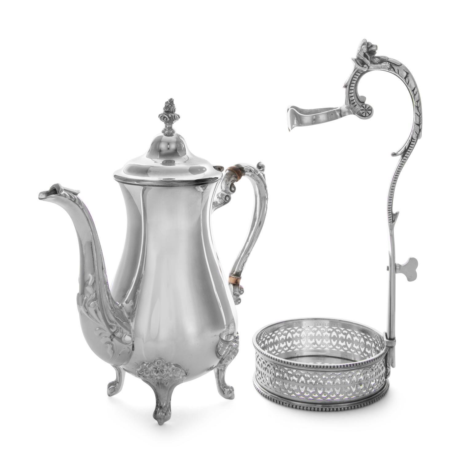 An American Silver Water Kettle-on-Stand