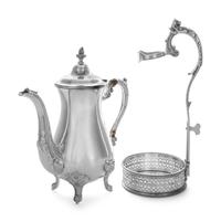 An American Silver Water Kettle-on-Stand