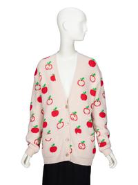 GUCCI, APPLE KNIT WOOL CARDIGAN