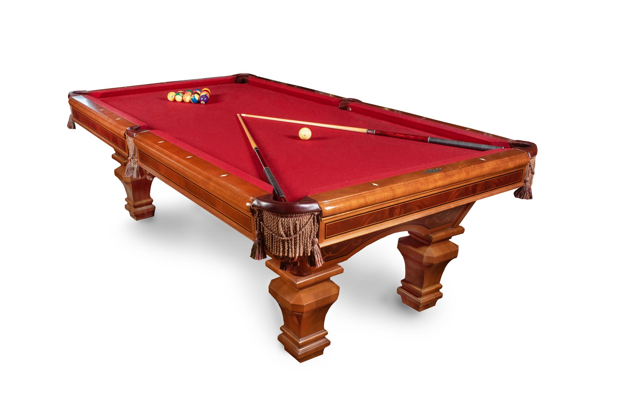 A Brunswick Ashbee Mahogany Pool Table and Chair