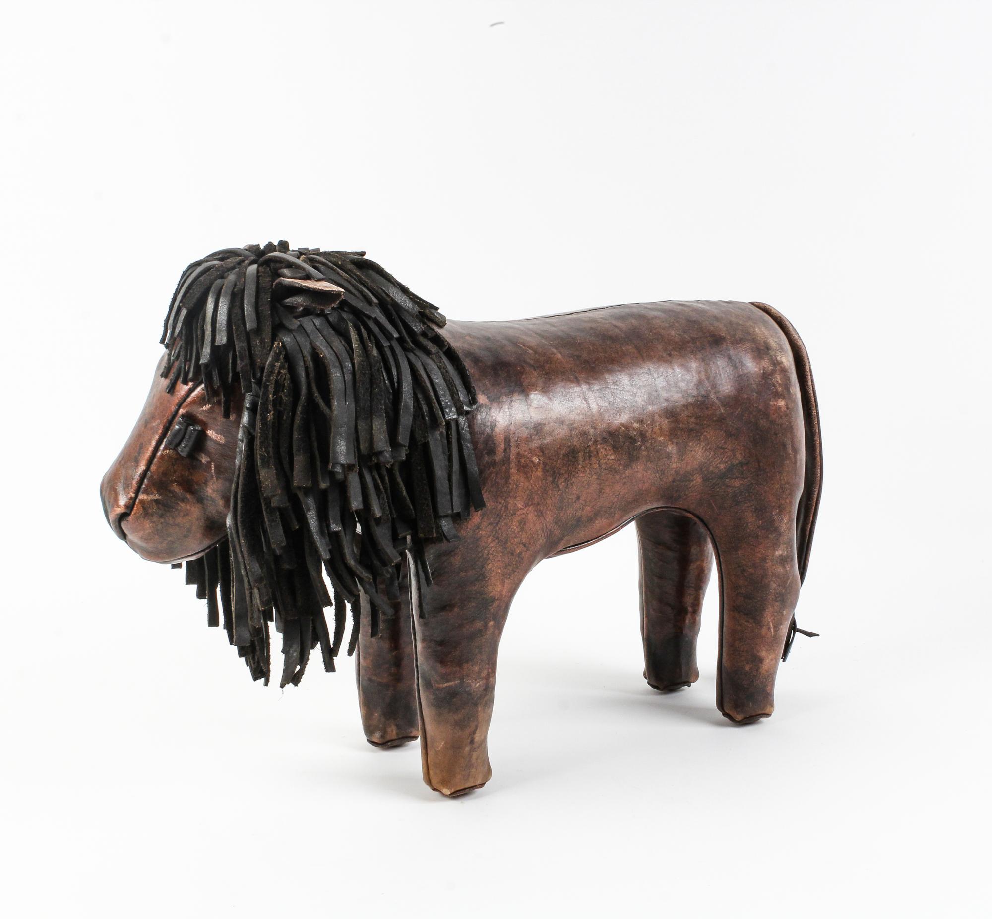 A Leather Model of a Lion Height 21 inches. — MID-20TH CENTURY