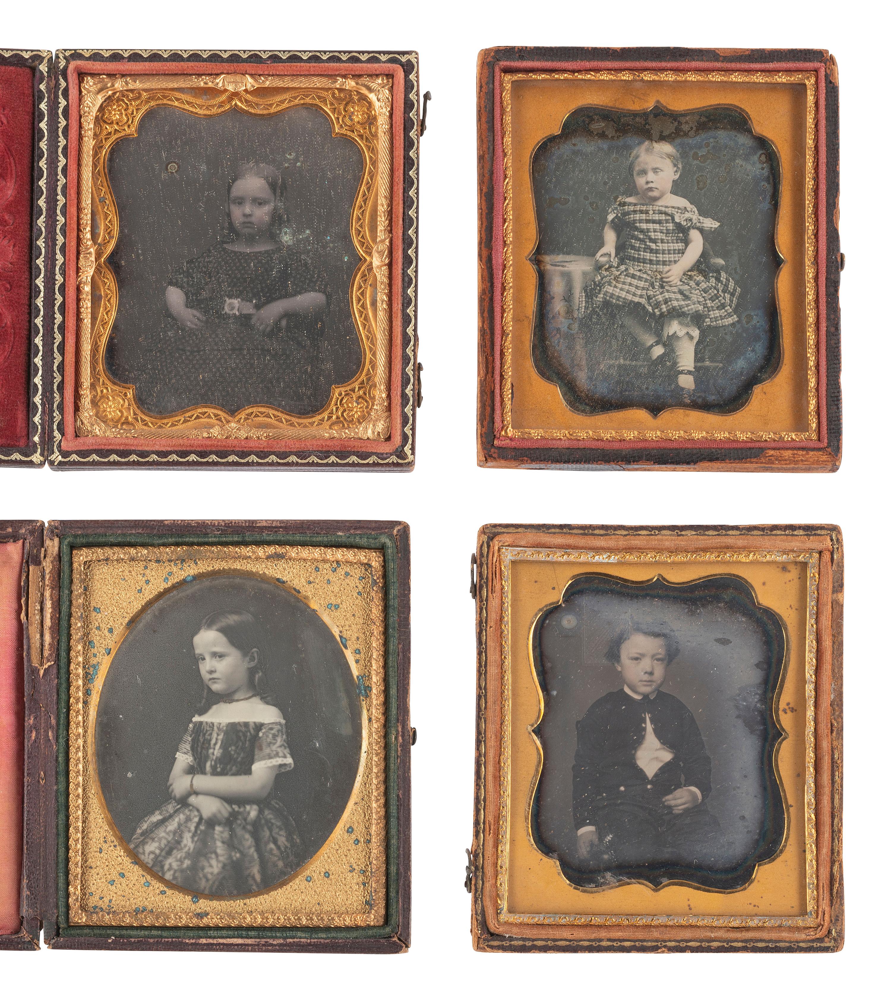 [EARLY PHOTOGRAPHY]. 21 sixth plate daguerreotypes of children.