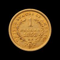 An 1853-O Liberty Head $1 Gold Coin