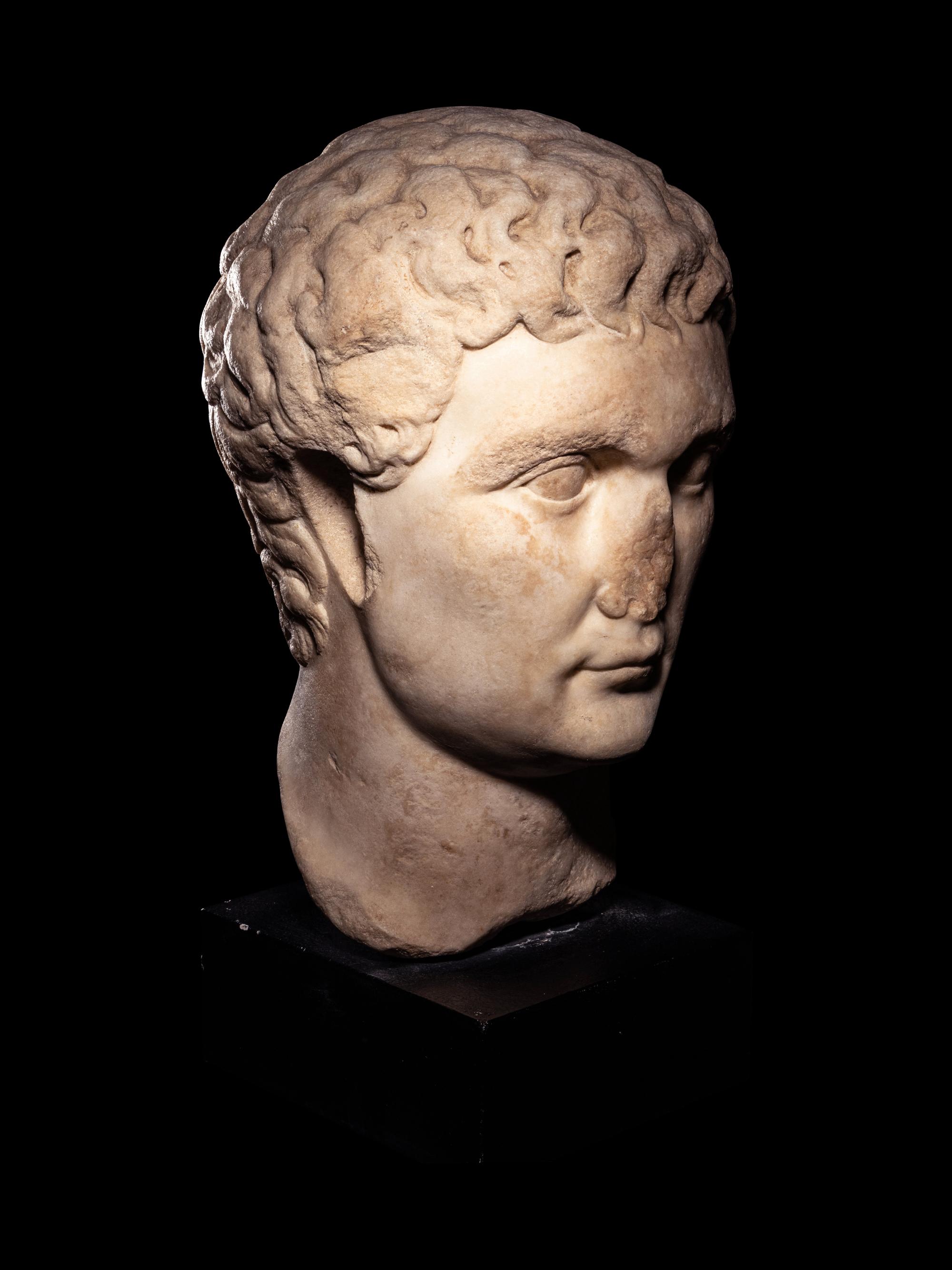A Roman Marble Portrait Head of the Emperor Domitian