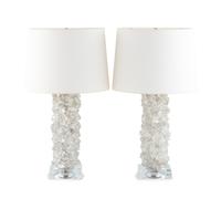 A Pair of CL Sterling and Son Rock Pillar Table Lamps