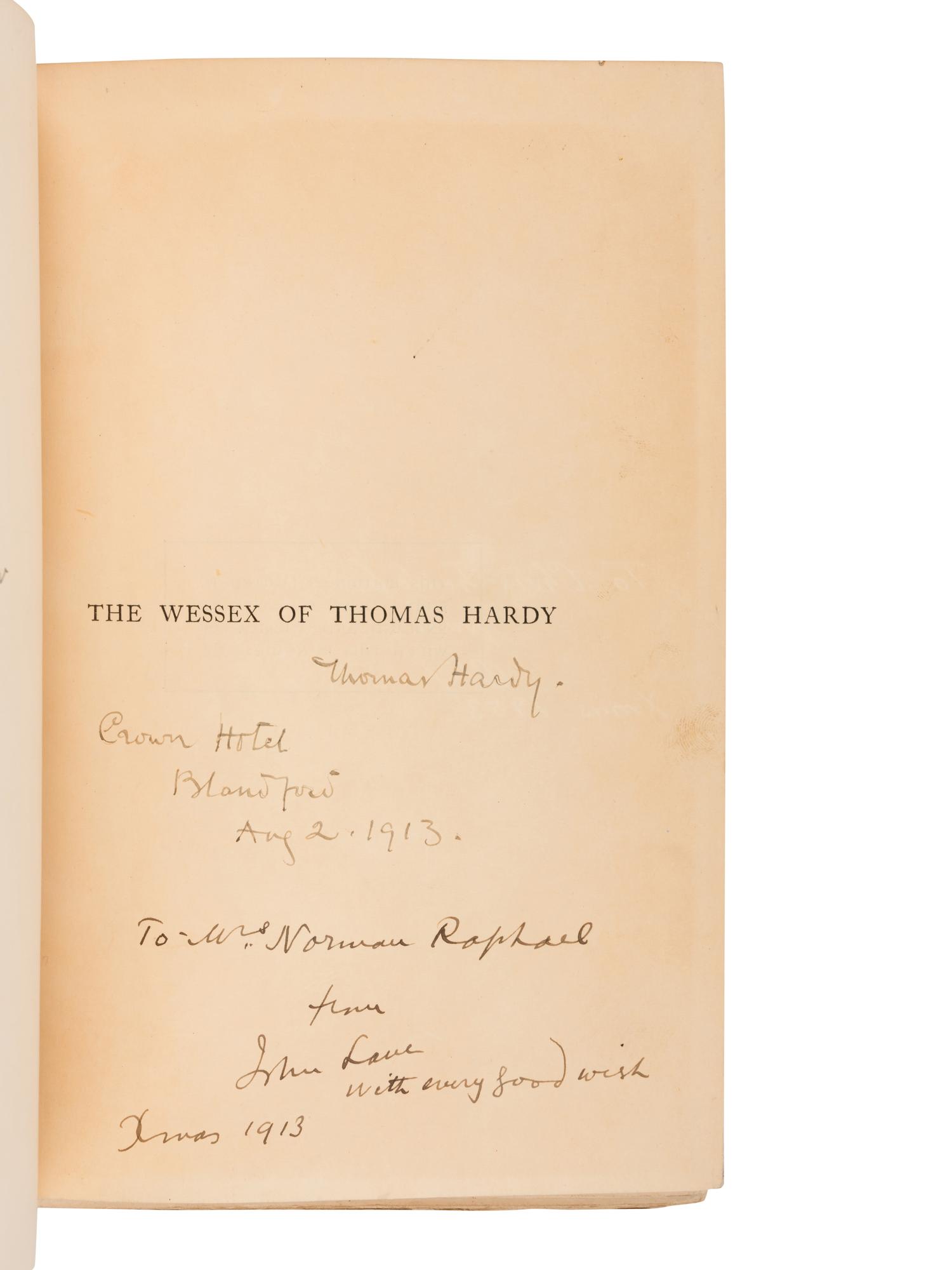 [HARDY, Thomas (1840-1928)]. -- WINDLE, C.A. The Wessex of Thomas Hardy . Edmund H. New, illustrator. London: John Lane: The Bodley Head, 1902.