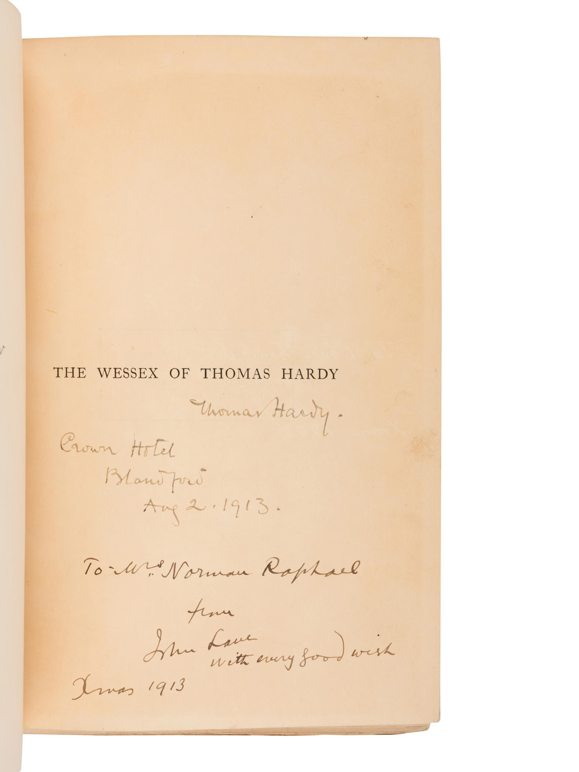 [HARDY, Thomas (1840-1928)]. -- WINDLE, C.A. The Wessex of Thomas Hardy . Edmund H. New, illustrator. London: John Lane: The Bodley Head, 1902.