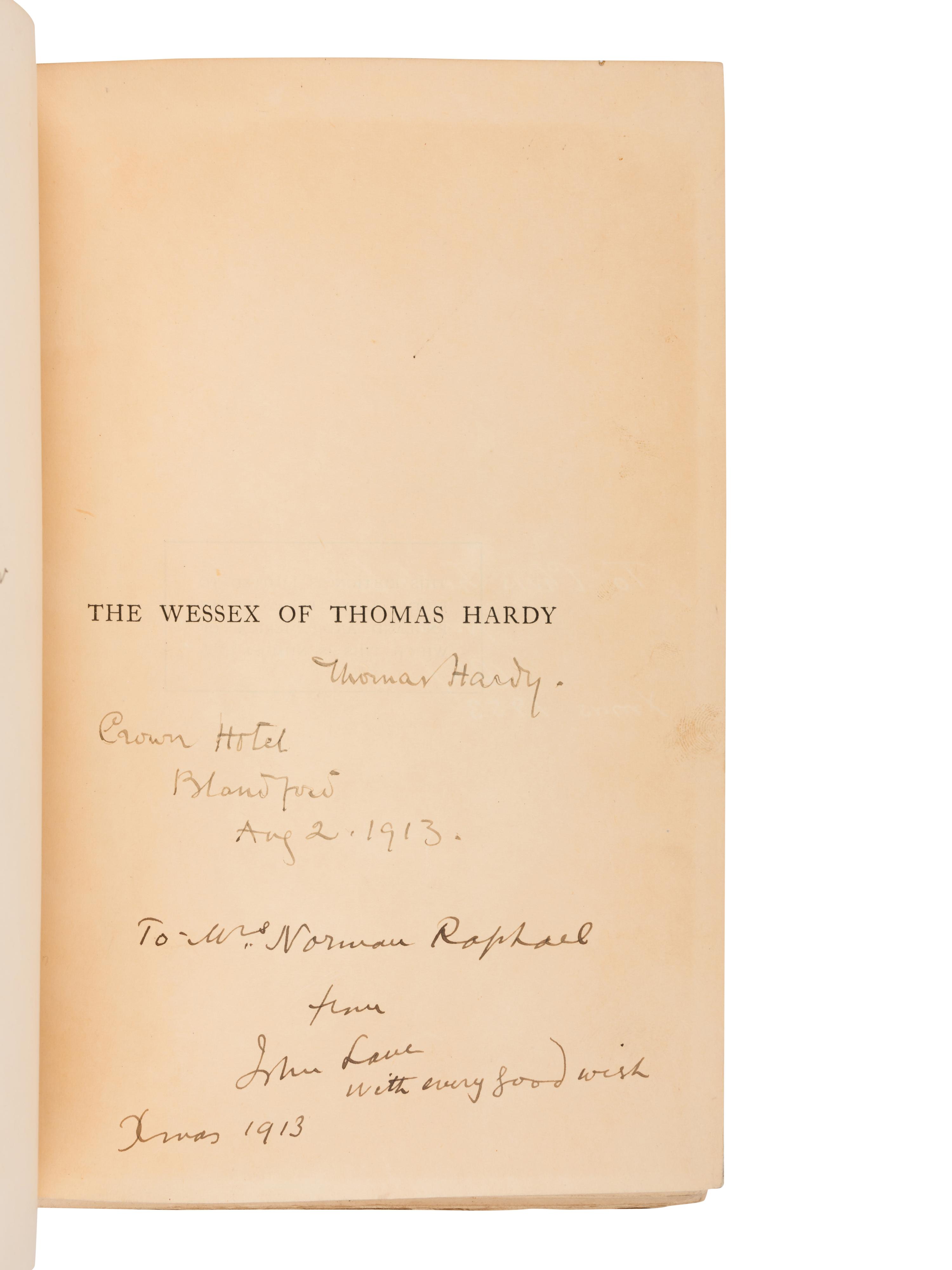 [HARDY, Thomas (1840-1928)]. -- WINDLE, C.A. The Wessex of Thomas Hardy . Edmund H. New, illustrator. London: John Lane: The Bodley Head, 1902.