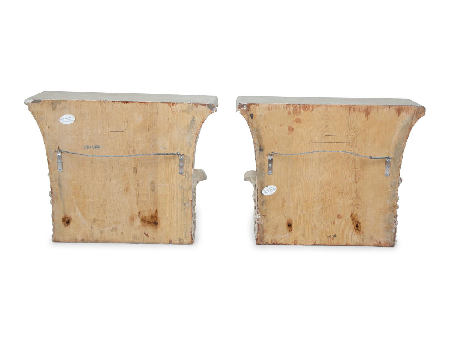 An Assembled Pair of Carved Wood Corinthian Column Capitals — CIRCA 1930