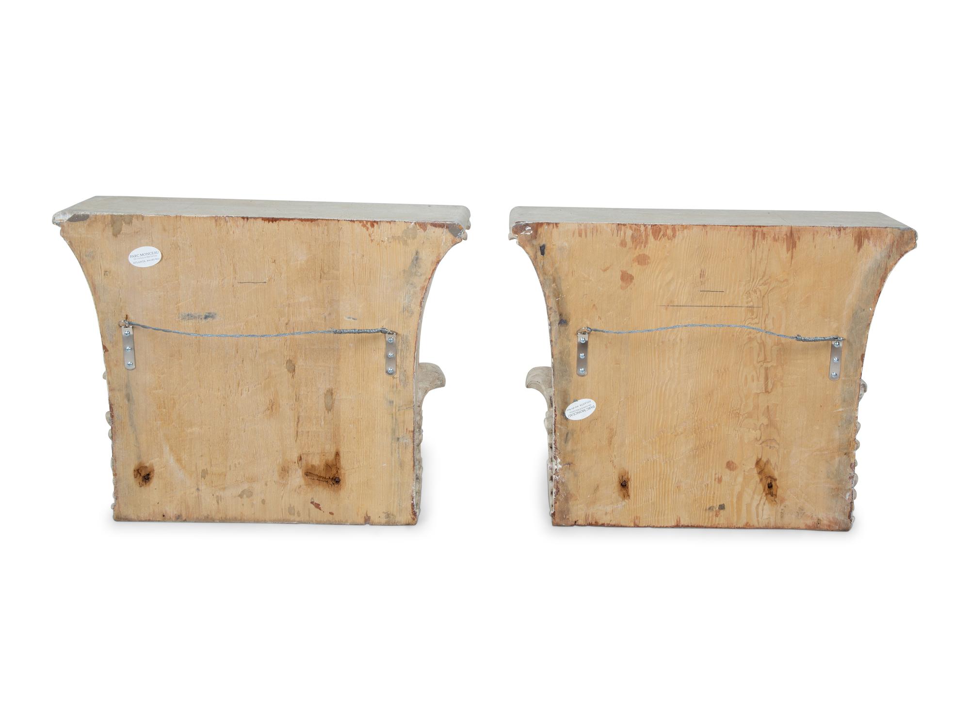 An Assembled Pair of Carved Wood Corinthian Column Capitals — CIRCA 1930