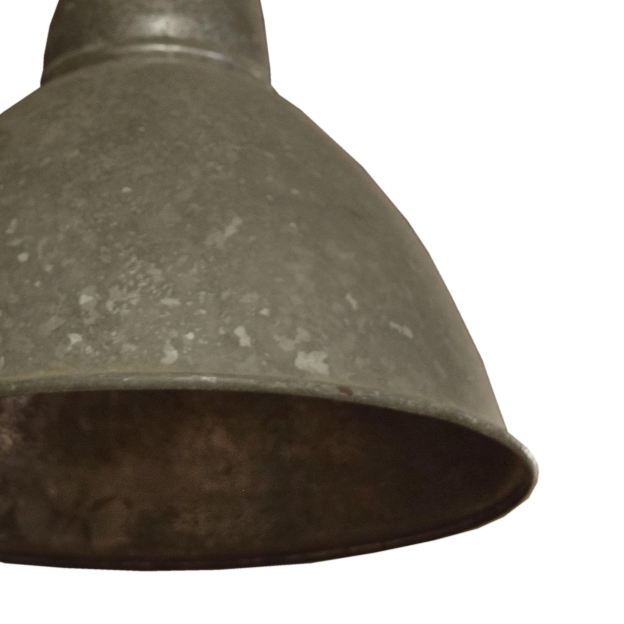 A Galvanized Steel Industrial Light Fixture 11" W x 11" D x 35 — United States, Circa 1950