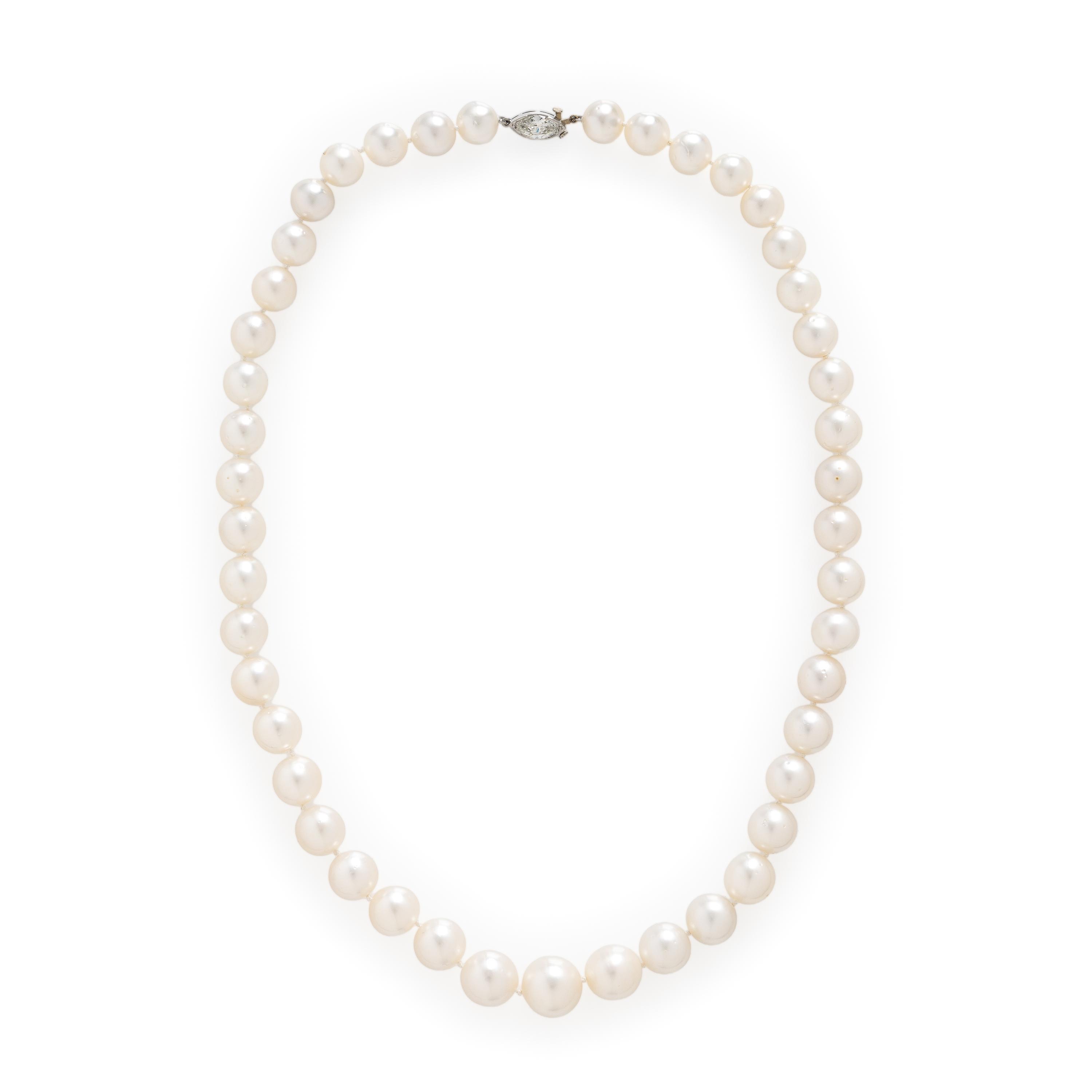 Cultured Pearl and Diamond Necklace