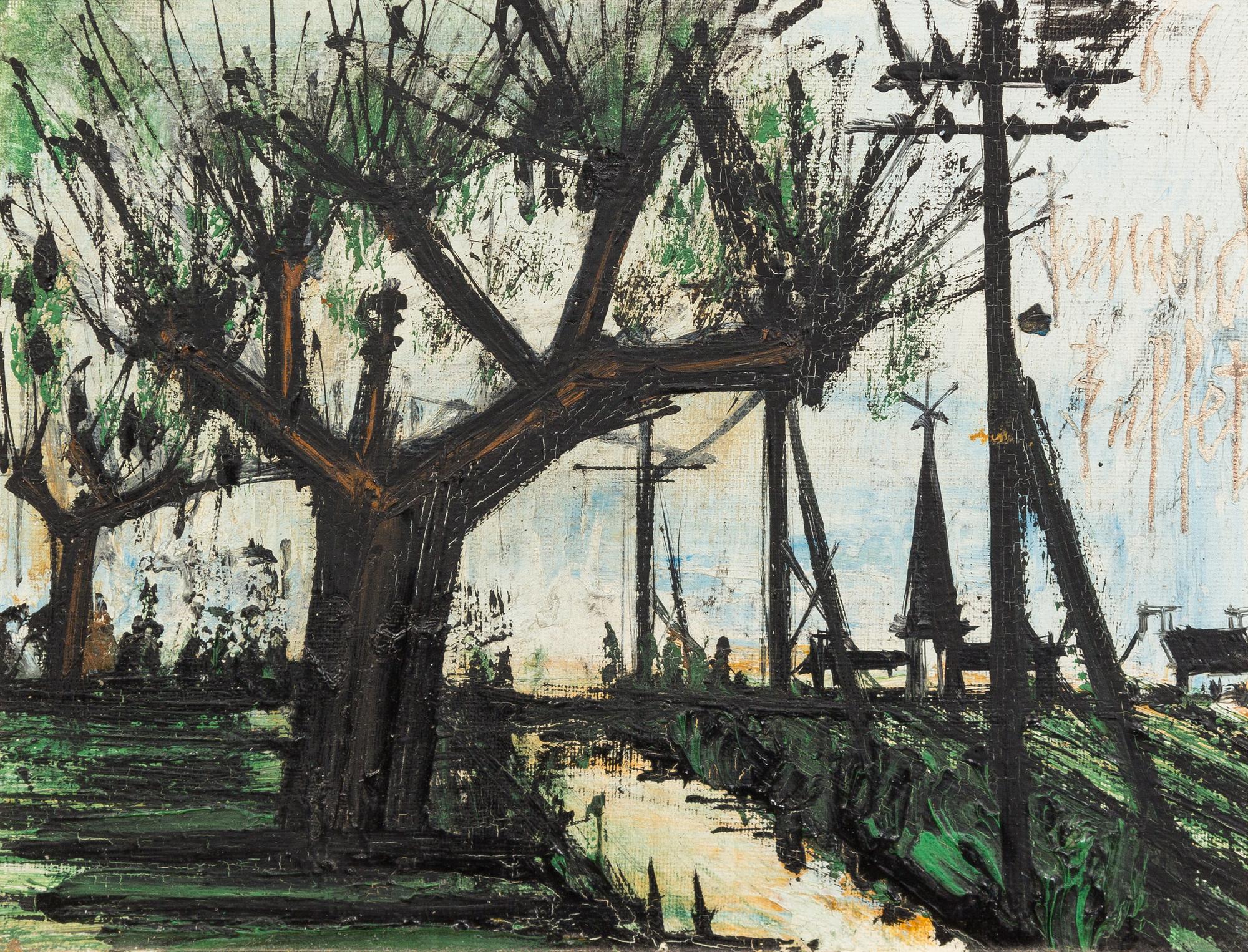 Bernard Buffet, (French, 1928–1999), Route et eglise, 1966