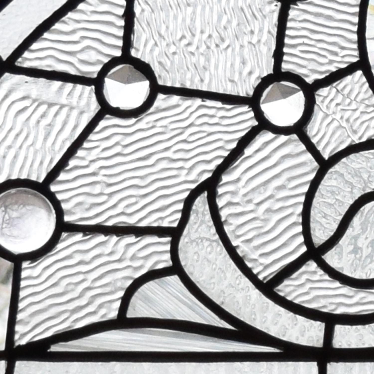 A Leaded Glass Window 24" W x 2" D x 15.5" H — United States, 19th Century