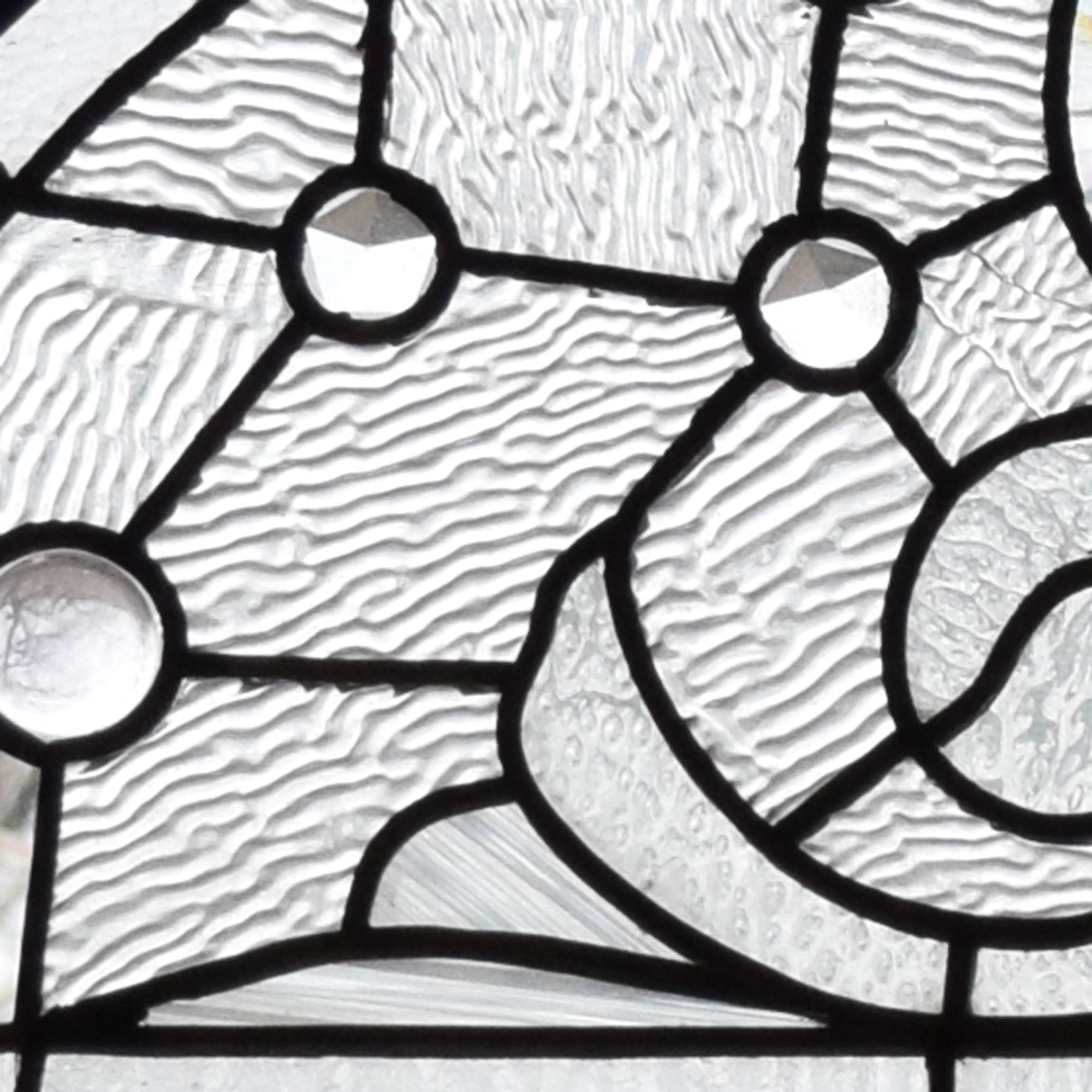 A Leaded Glass Window 24" W x 2" D x 15.5" H — United States, 19th Century