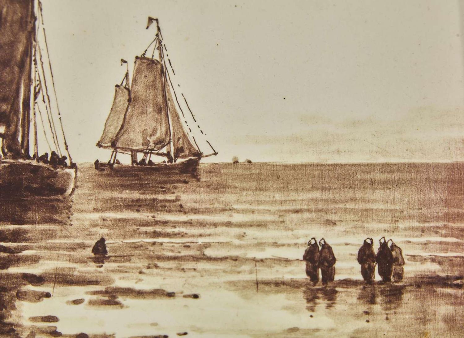 Rozenburg, Sepia Plaque after H.W. Mesdag