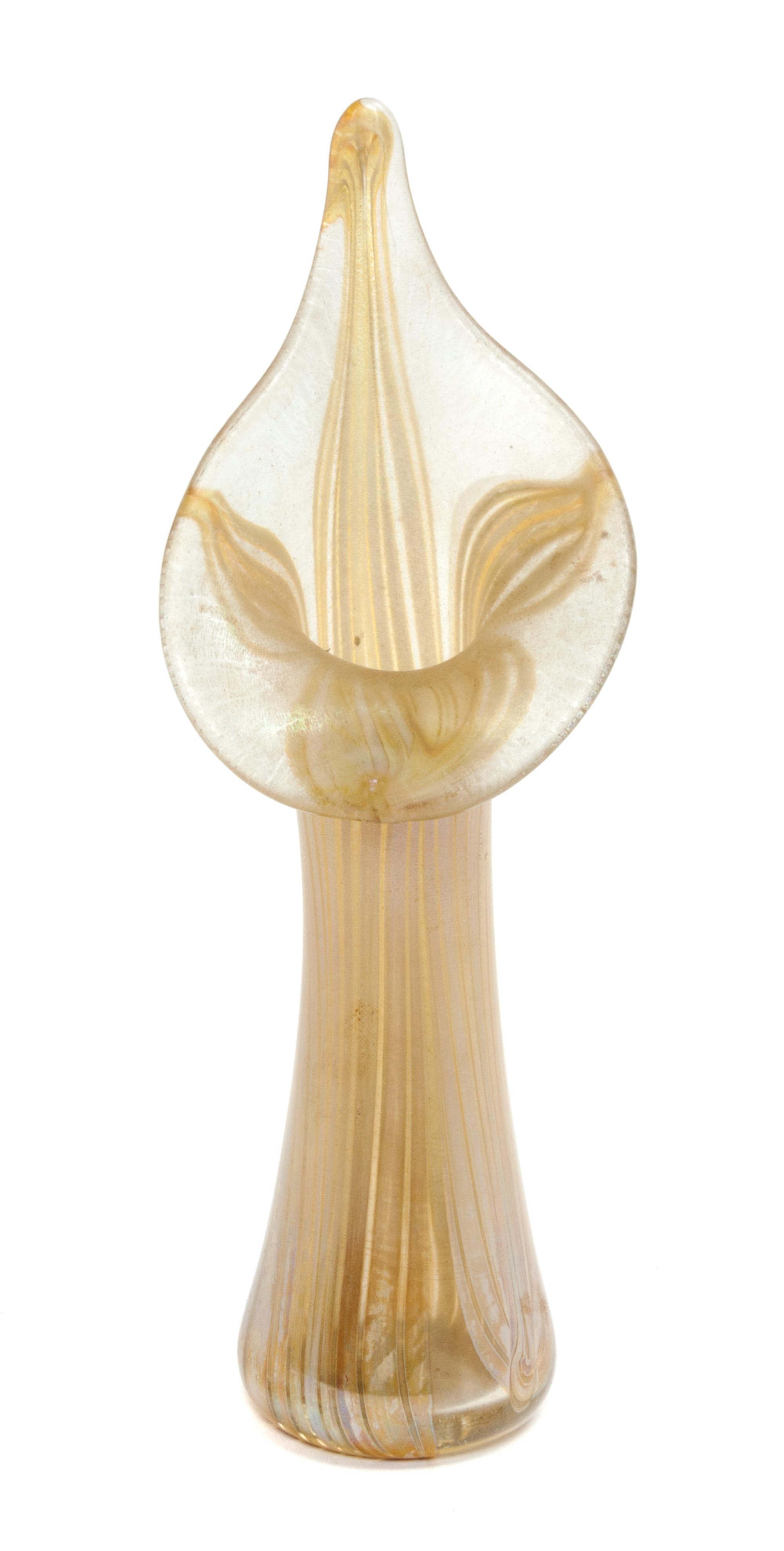 A Studio Glass Vase Height 10 inches.