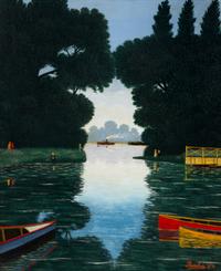 Untitled (Boats on a Lake)