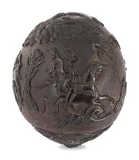 A Carved Coconut Depicting a Grisly American Indian Scene