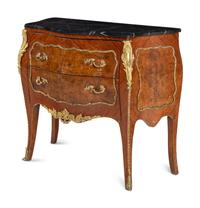 A Louis XV Style Gilt-Metal Mounted Commode