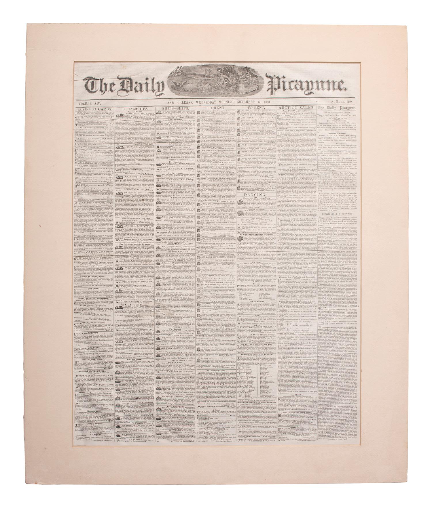 [MEXICAN WAR]. 200+ New Orleans newspapers, incl. Daily Picayune issues with Mexican War coverage.