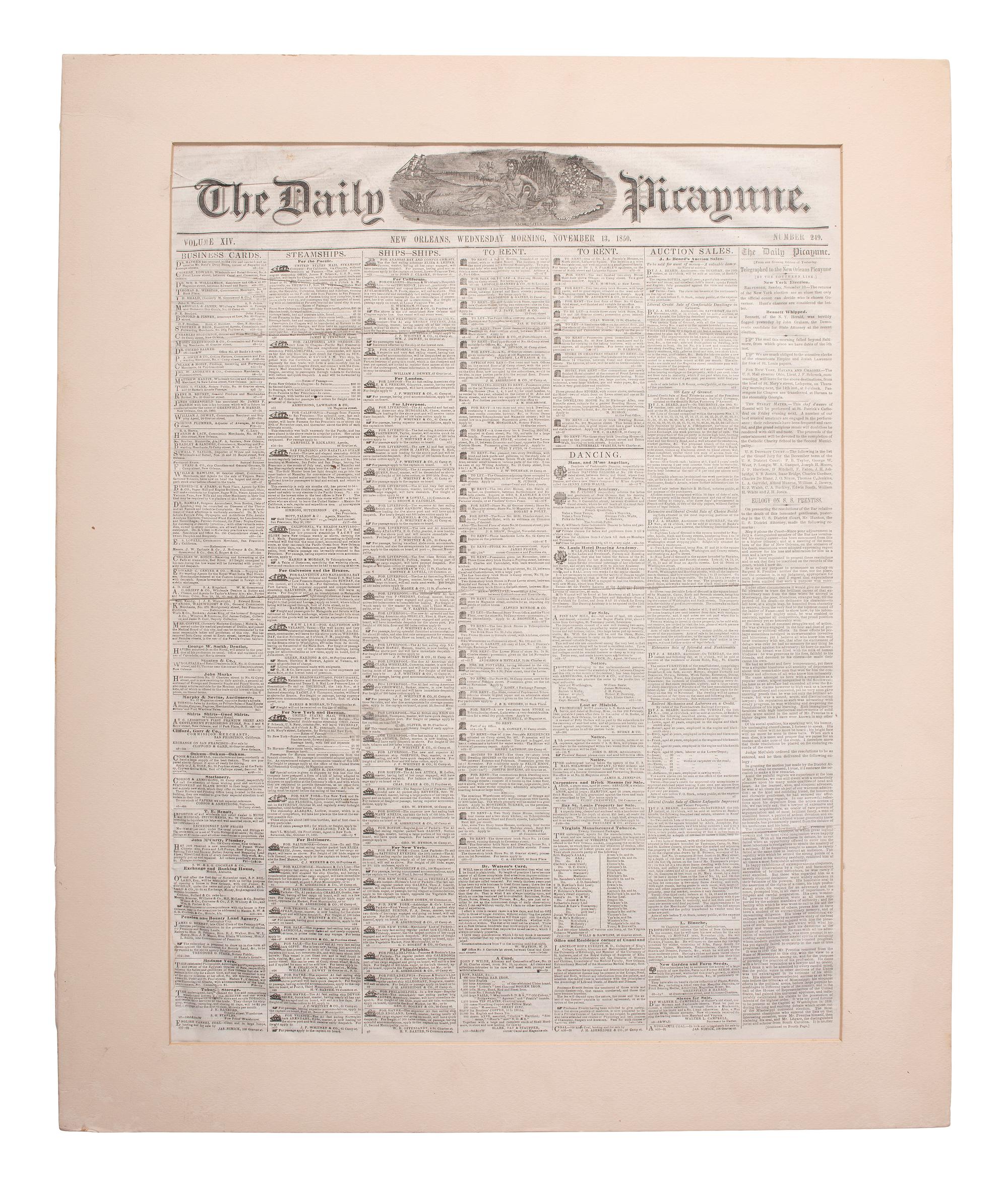 [MEXICAN WAR]. 200+ New Orleans newspapers, incl. Daily Picayune issues with Mexican War coverage.